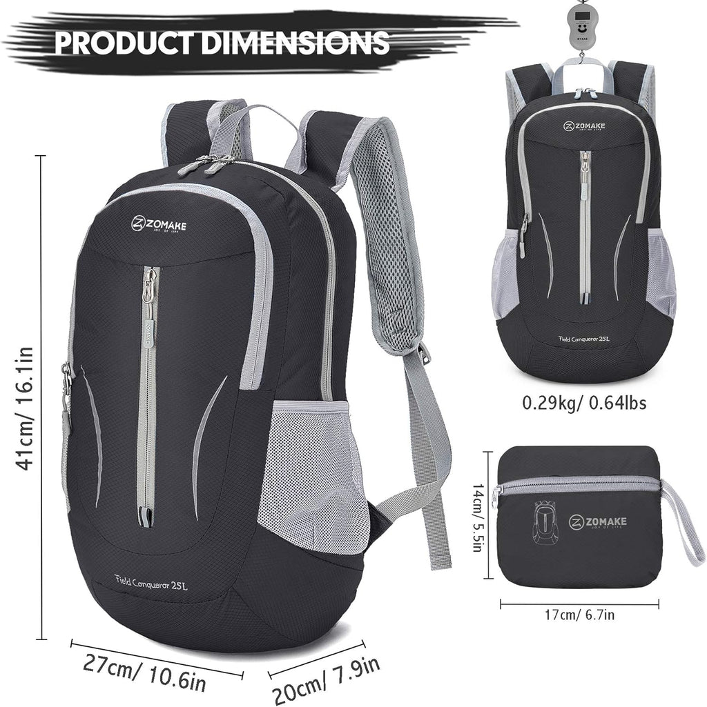 Lightweight Packable Backpack 25L | Foldable Hiking Backpacks Water Resistant Small Folding Daypack for Travel