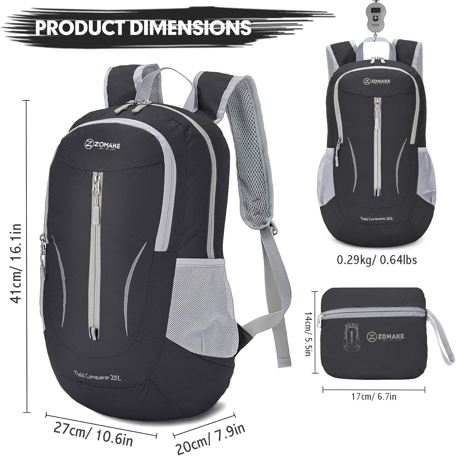 Lightweight Packable Backpack 25L | Foldable Hiking Backpacks Water Resistant Small Folding Daypack for Travel