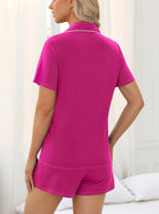 Womens Pajamas Set Short Sleeve Button down Sleepwear 2 Piece Pjs | Lounge Set,Side Pockets,Soft Stretchy,Sleep,Bridesmaid,Wedding Party,Honeymoon,Vacation,Maternity,Postpartum,Xmas,All Seasons