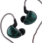 KZ AS10 5BA Hifi Stereo In-Ear Monitor Hifi Wired Earbuds Earphones | with 0.75Mm 2 Pin Cable, Five Balanced Armature Drivers, Noise Cancelling, W/ Mic, Cyan