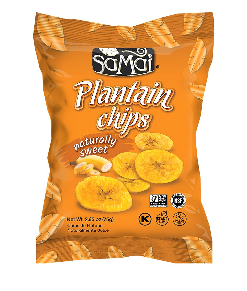 Naturally Sweet Plantain Chips 2.65Oz (Pack of 15) - Gluten Free, All Natural, NON-GMO and Kosher