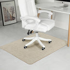Chair Mat for Hardwood Floor, 36" X 48" Heavy Duty Office Chair Mat for Rolling Chairs, anti Slip, Non-Curve, Floor Protector for Home Office, Ivory Linen Weave