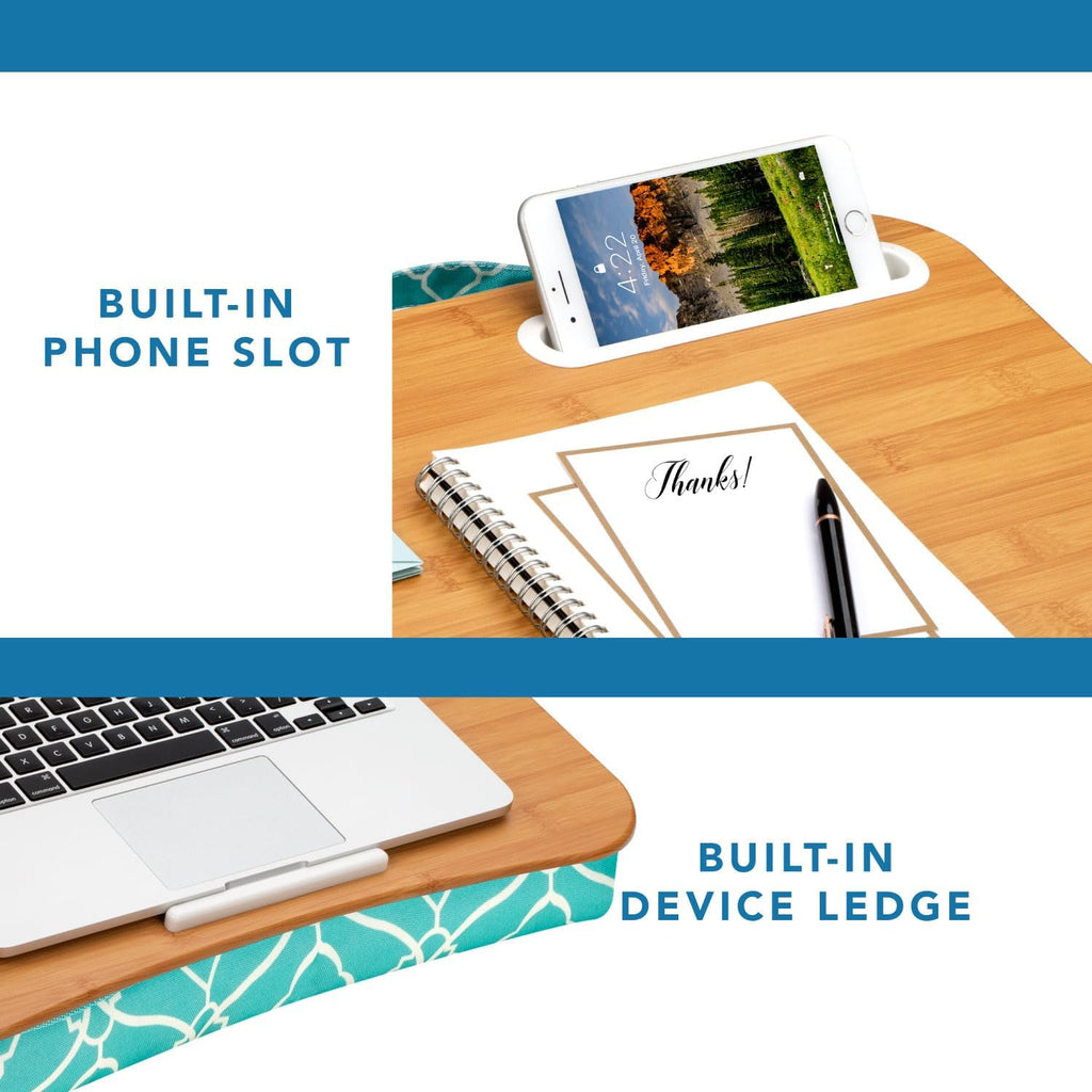 XL Designer Lap Desk – Aqua Trellis, Fits 17.3” Laptops