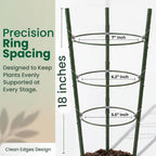 4 Pack round Tomato Cages for Garden,18 Inches Small Metal Tomato Cages with Adjustable Rings,Tomato Trellis and Plant Support for Raised Garden Beds, Pots and Climbing Vegetables