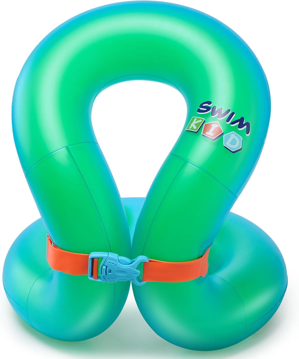 Kids Swim Vest for 3-6/7-14 Yrs,Inflatable Floaties,Swim Aid | 33-50/50-88 Lbs Fit|Dual Air Chambers|Adjustable Buckle|Pool & Beach Use|Learn-To-Swim Aid