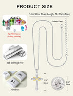 925 Sterling Silver Cross Necklace for Women Halo Infinity Pendant Cubic Zirconia Jewelry for Mom