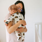 – Zipper Organic Sleeper Footed Onesies Sleeper Baby Pajamas with Inseam Zipper