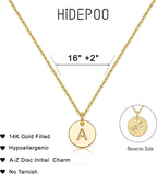 Disc Initial Necklaces for Girls Jewelry - Birthday Gifts for Girls | 14K Gold Plated/14K Rose Gold Plated/S925 Sterling Silver Disc Initial Necklaces for Girls, Jewelry for Kids Birthday Gifts