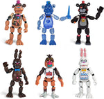 Inspired by Five Nights at Freddys | Chocolate | Freddy'S Action Figures Toys (FNAF) Set of 6 Pcs [Rockstar & Chocolate Freddy, Bonnie, Chica, Easter, Freddy Frostbear]