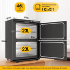Hot Towel Warmer  46L Large Capacity Spa Towel Warmer with Double Cabinets for Salon, Barber Shop, Massage & Facial (Black)