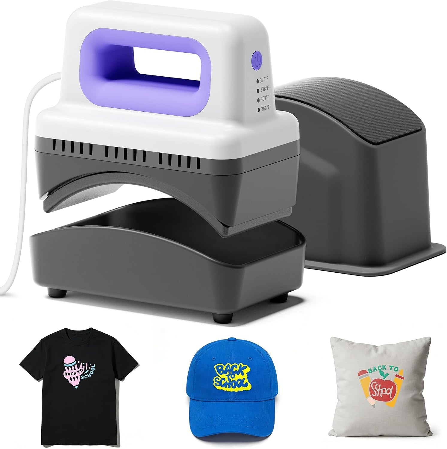 Hat Press SZ01, Lightweight Hat Press Heat Machine for Caps with 4 Heating Levels, 10Min Auto-Off, for Vinyl, Sublimation, Heat Transfer Projects | 4 Heating Levels, 10Min Auto-Off, Lightweight & Portable, Intelligent Memory,Suitable for All Types of Hats,Beginner-Friendly