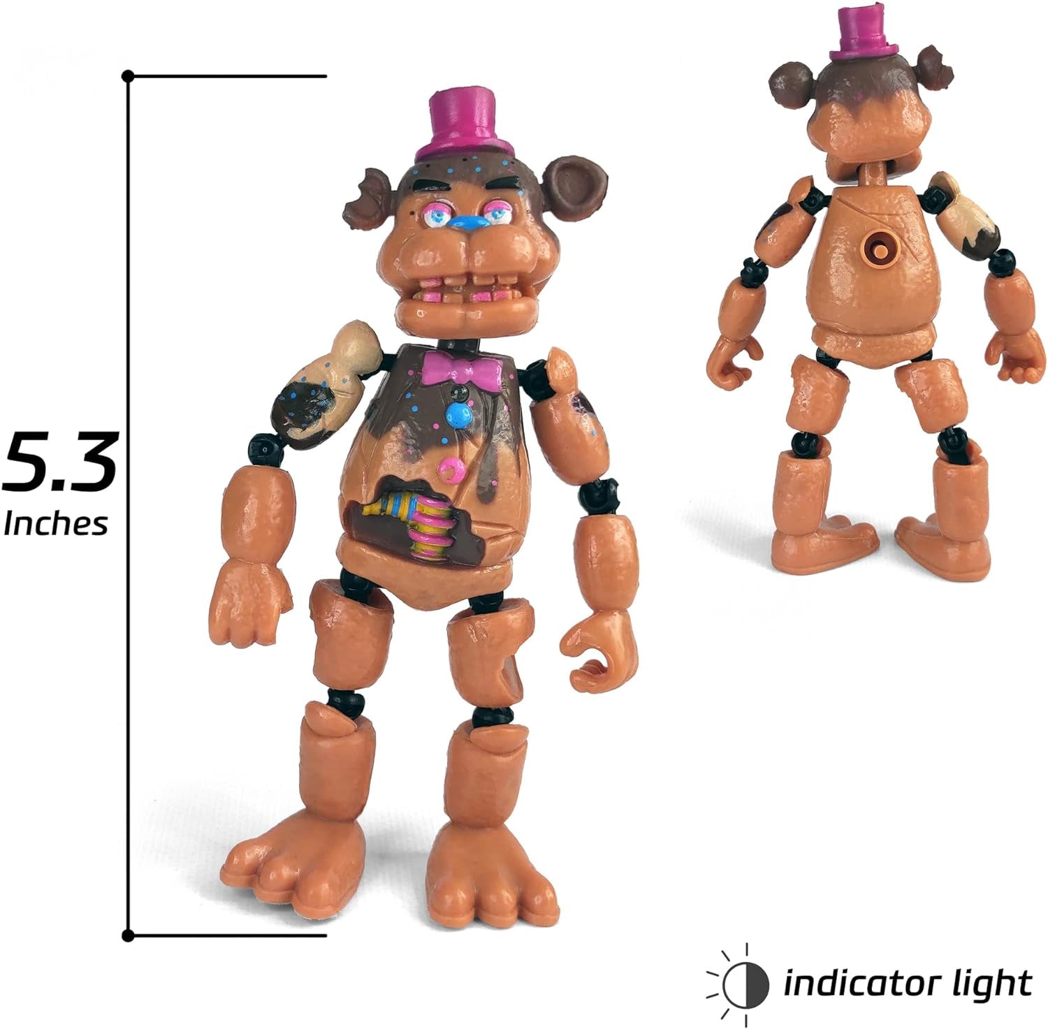 Inspired by Five Nights at Freddys | Chocolate | Freddy'S Action Figures Toys (FNAF) Set of 6 Pcs [Rockstar & Chocolate Freddy, Bonnie, Chica, Easter, Freddy Frostbear]