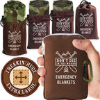 Don’T Die in the Woods – Freakin’ Huge Emergency Blankets [Camo] | Ultralight – Waterproof – Extra Large – Space Blanket Thermal Mylar for Hiking Camping Survival Gear First Aid Kit Essentials