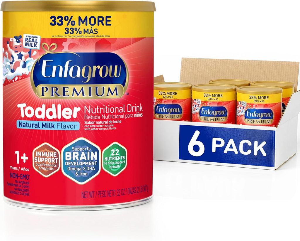 Premium Toddler Milk Nutritional Drink,  Toddler Drink, Try Our Brain-Supporting Trio, 32Oz Can, 6 Pack