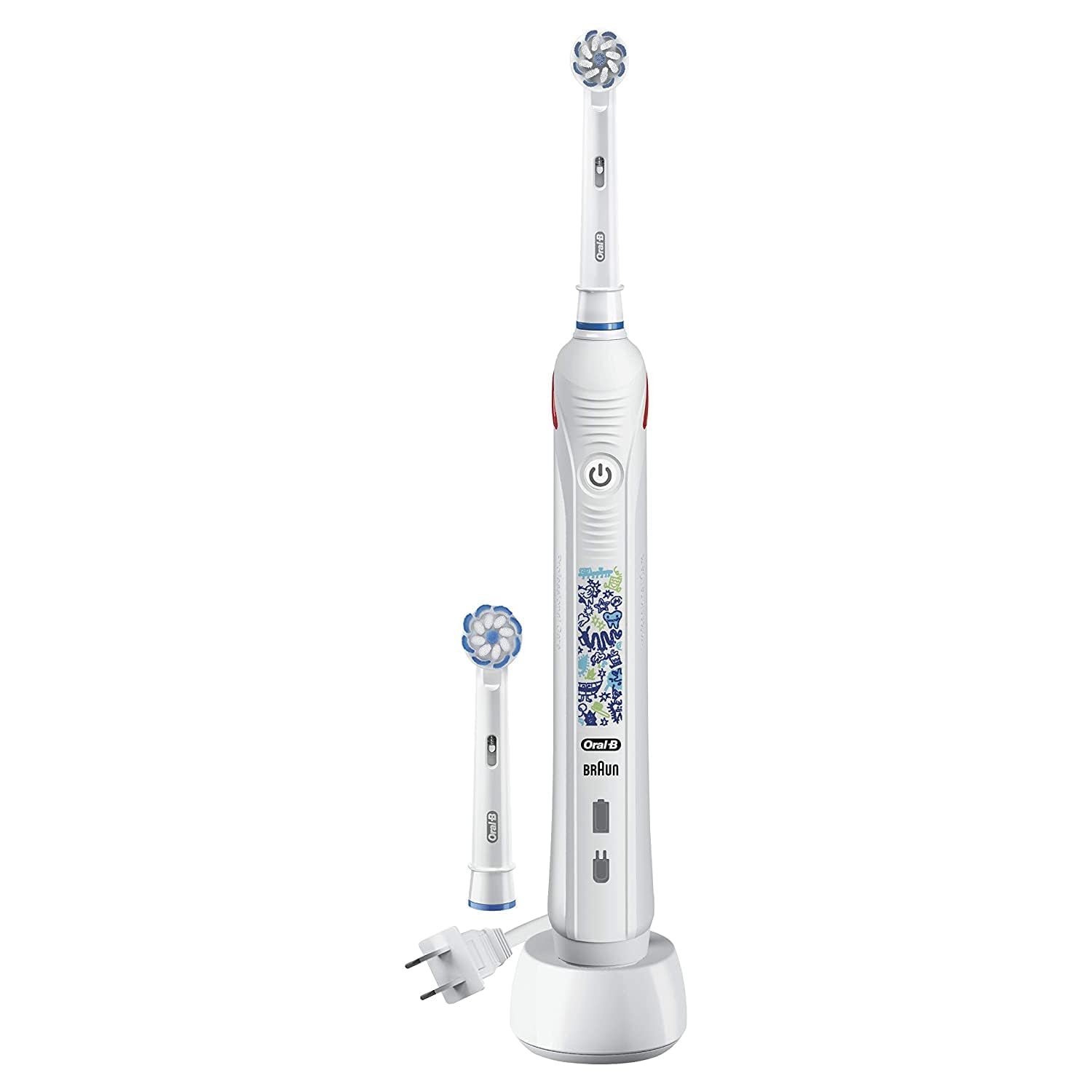 Kids Electric Toothbrush with Coaching Pressure Sensor and Timer, Rechargeable Toothbrush with (2) Brush Heads, Sparkle & Shine