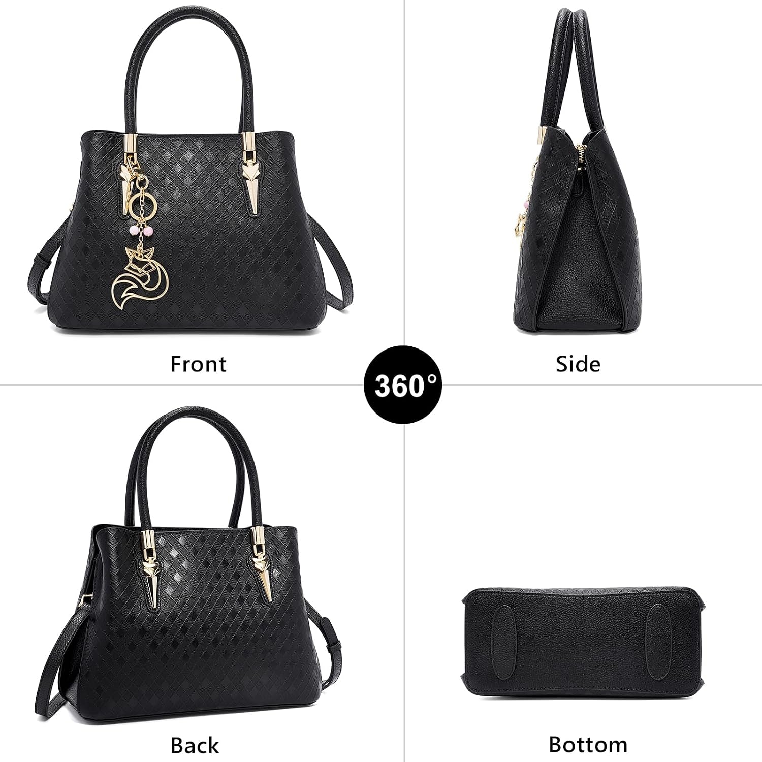 Genuine Leather Satchel Handbags for Women Top-Handle Bags Elegant Shoulder Purses