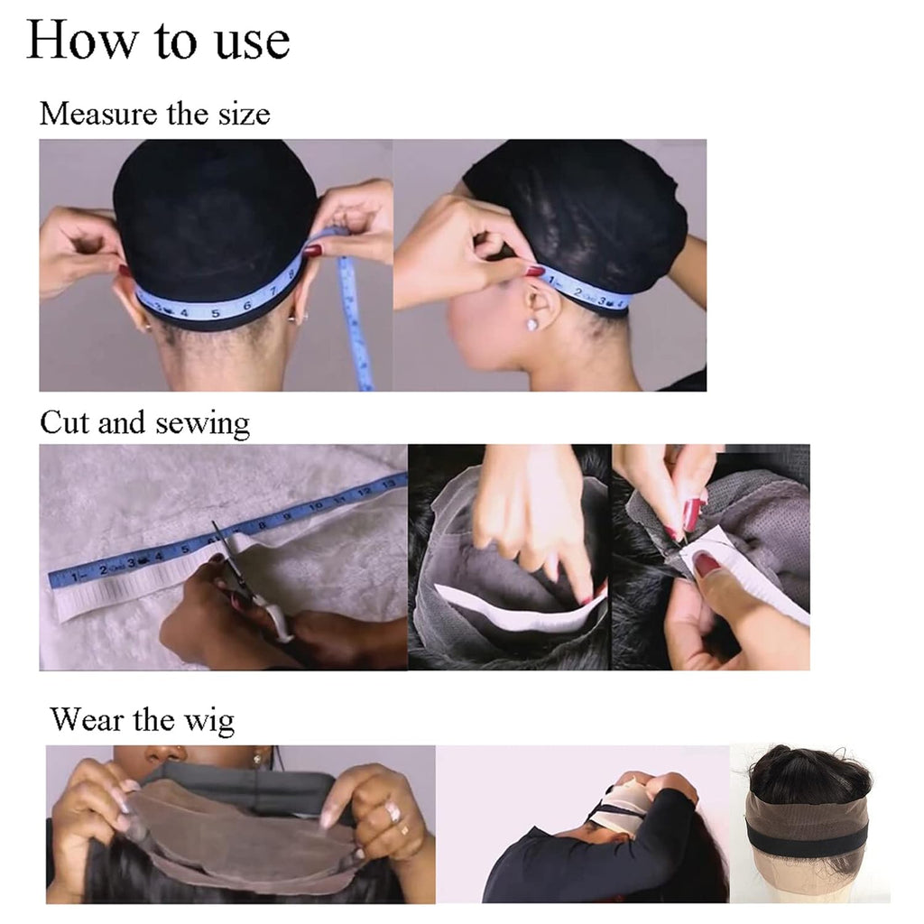 Black Elastic Bands Wig Accessories for Making Wigs/Lace Frontal/Lace Closure 2.5Cm Width 6Pcs (Elastic Band, 6Pcs) | 2.5Cm Wide Sturdy Black Elastic Bands, 6 Pieces per Set, Flexible Stretch, Wig Making, Lace Frontal and Lace Closure Fixing