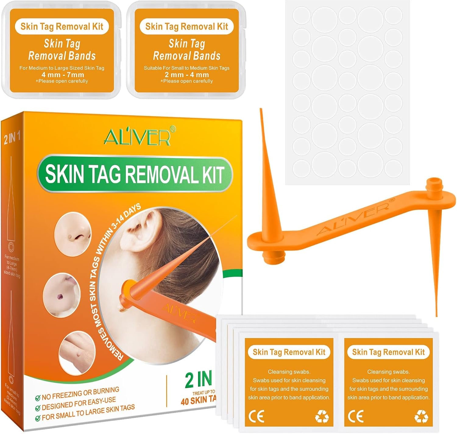 Premium Skin-Care Patch Kit – Gentle Foot & Face Care Set with Soft Patches, Comfort Bands & Stick Applicator for Men, Women & Kids Orange