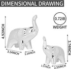 A Pair Elephant Statue Home Decor,Modern Style Figurines,Sculpture for ​Office Desktop Bookshelf Living Room (Silver)