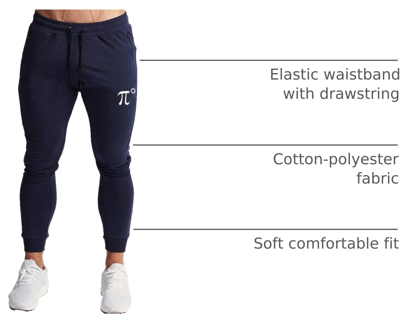 Men'S Joggers Sweatpants Gym Training Workout Pants Slim Fit | Cotton, Tapered,Drawstring Elastic Waist,2 Zipper Pockets,Track Bottoms,Straight, Sweat Pant,Soft,Daily Workout Wear.