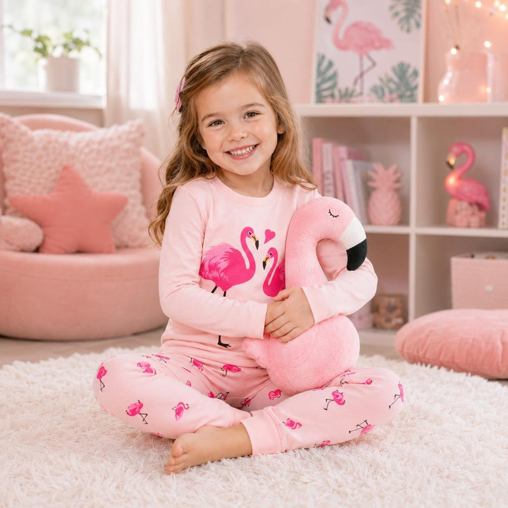 Little Girls Mermaid Pajamas 2 Piece Set 100% Cotton Sleepwear Toddler Clothes for Kids Baby Ladybug Style Pjs