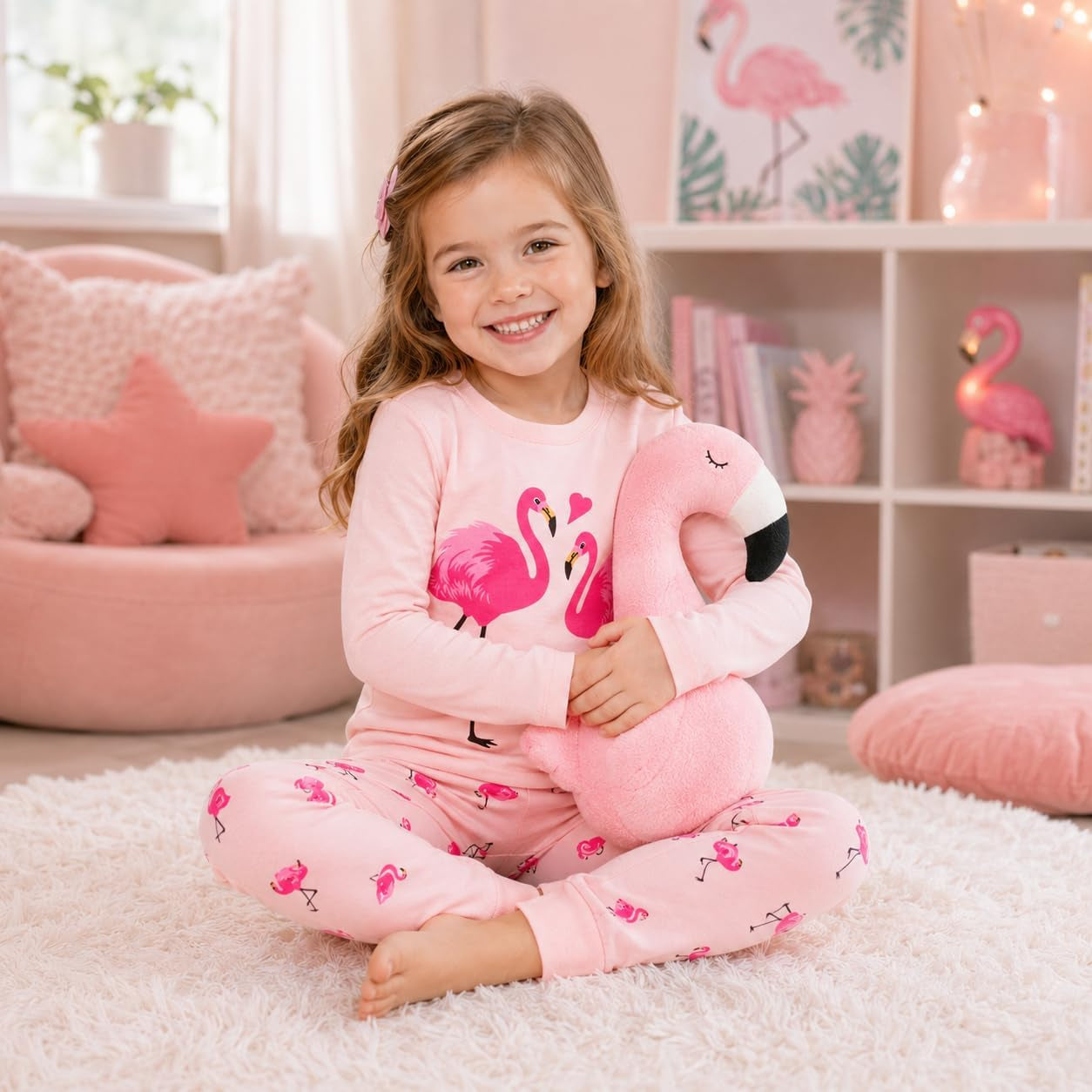 Little Girls Mermaid Pajamas 2 Piece Set 100% Cotton Sleepwear Toddler Clothes for Kids Baby Ladybug Style Pjs