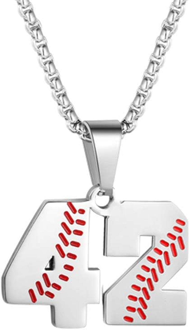 Inspiration Baseball Jersey Number Necklace Stainless Steel Charms Number Pendant for Men Women