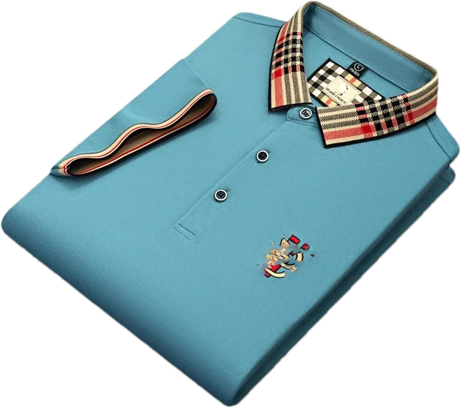 Short Sleeve Shirt Men'S Summer Lapel Top Embroidery Casual Business T-Shirt