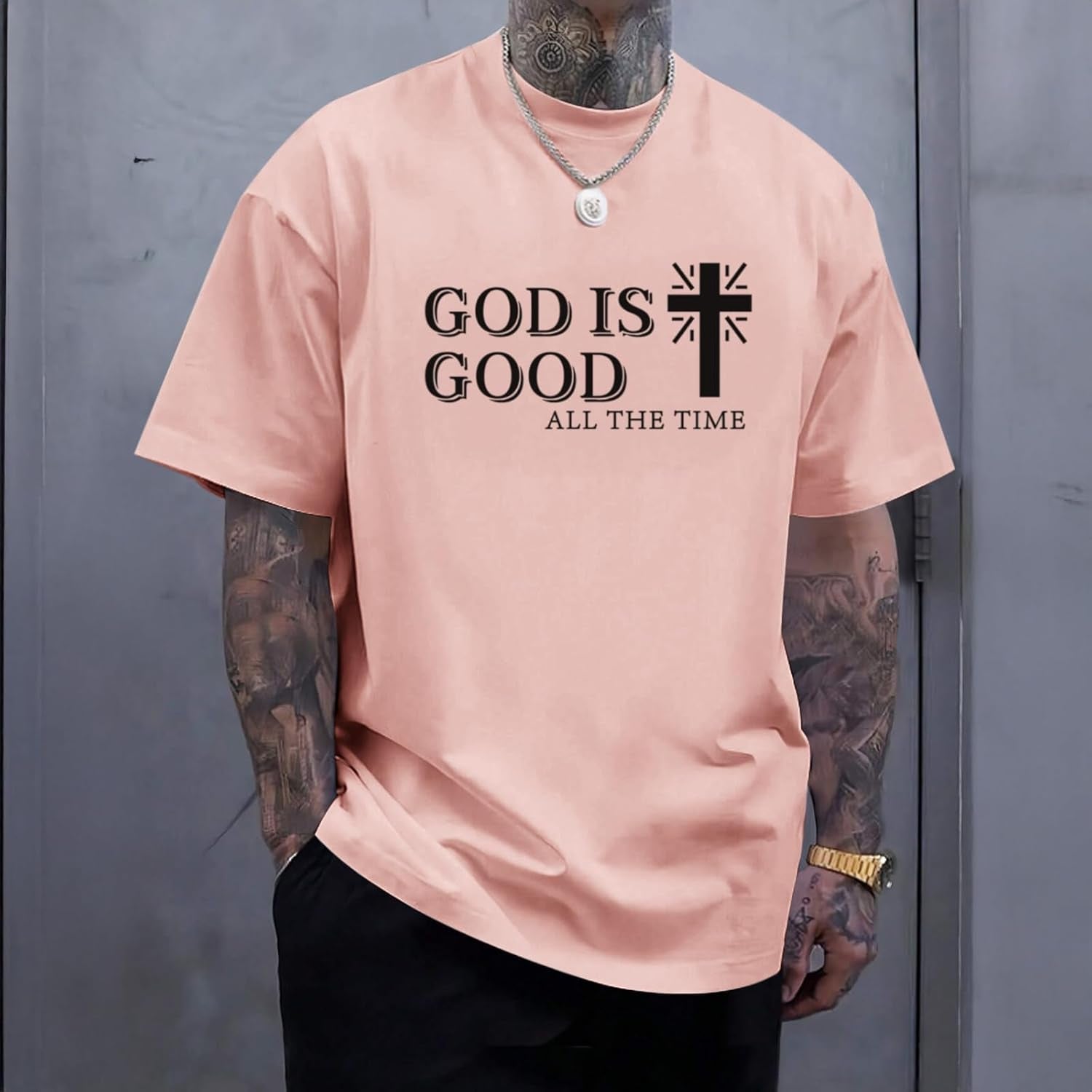 God Is Good Shirt Christian Jesus Cross T Shirts for Men Religious Faith Inspirational Vintage Oversized Graphic Tees