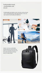Unisex PU Leather Laptop Bag Work Business Bag Hiking Backpack Leisure Day Bag University Schoolbag (Large,Brown 2)