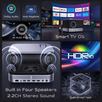 All-Ln-One Projector 4K Supported,  BOOM 3 Smart Projector with Wifi and Bluetooth, 3D Stereo Sound & 36W Speakers, AI Auto Focus & Keystone, Netflix Official 500 ANSI Home Outdoor Proyector