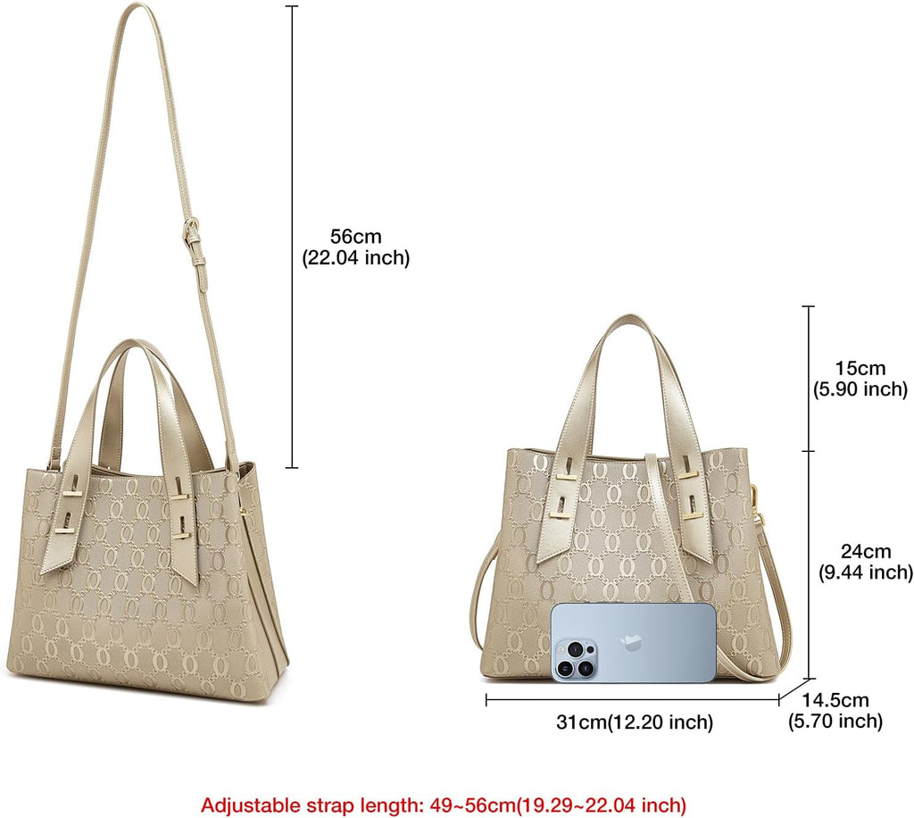 Women Crossbody Handbags Genuine Leather Satchel Handbags for Women Top-Handle Shoulder Tote Purses