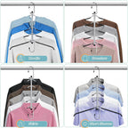 Clothes Hangers Space Saving Shirt Hangers,  Non Slip PVC Coating Multi Blouse Hangers Shirt Organizer for Closet Organizers and Storage for T Shirt Sweater Hoodie Coat Dress Black 4 Pack
