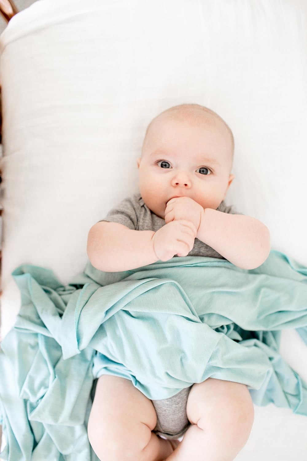 Swaddle Blankets for Newborns | Soft Stretchy Receiving Blankets for Boys and Girls | Large 46 X 46 Inch Baby Blankets | Lightweight and Breathable Swaddles | Sonny