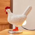 Funny Chicken Egg Lamp with LED Lifelike Chicken Night Light - USB Resin Warm Table Light Decor for Kids & Friends (A)