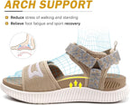 Womens Orthopedic Walking Sandals Ladies Recovery Sport Thick Athletic Cushion Outdoor Hiking Water Sandles Adjustable Strap Sandals with Comfortable Plantar Fasciitis Arch Support