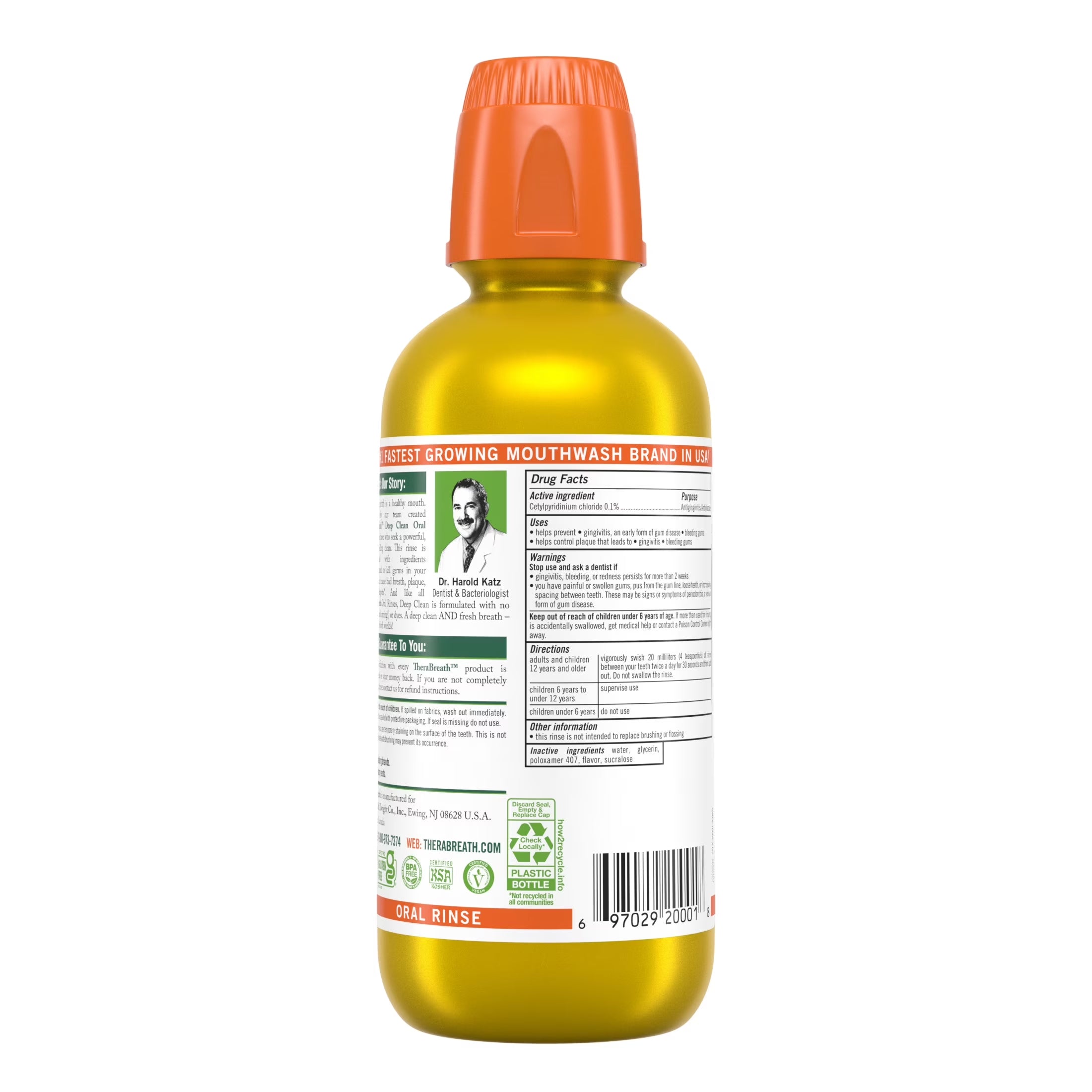 Deep Clean Mouthwash, Alcohol Free, Antiseptic Benefits, Fresh Mint, 16 Fl Oz