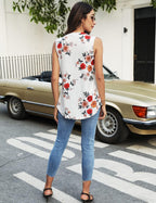 Womens Tank Tops V Neck Sleeveless Summer Shirts Loose Casual Tops Blouses (M-3XL)