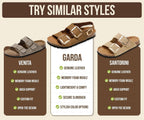 100% Genuine Leather Ankle Strap Footbed Sandals Women (Garda)