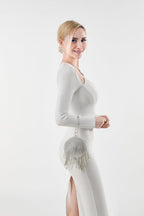 Women round Ball Crystal Evening Clutch Purse Tassel Wedding Party Hand Bags