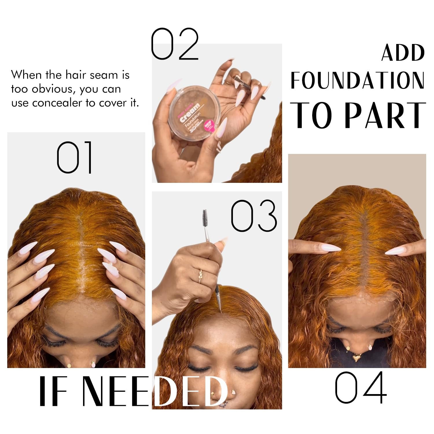 Wide Wig Grip Band for Lace Front Wigs, Velvet Wig Grip Band with Adjustable Hook & Loop Fastener, Nude, 1 Pieces