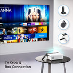 Mini Projector, Upgraded Bluetooth Projector with 100" Screen, 1080P Full HD Portable Projector, Movie Projector Compatible with TV Stick Smartphone/Hdmi/Usb/Av, Indoor & Outdoor Use