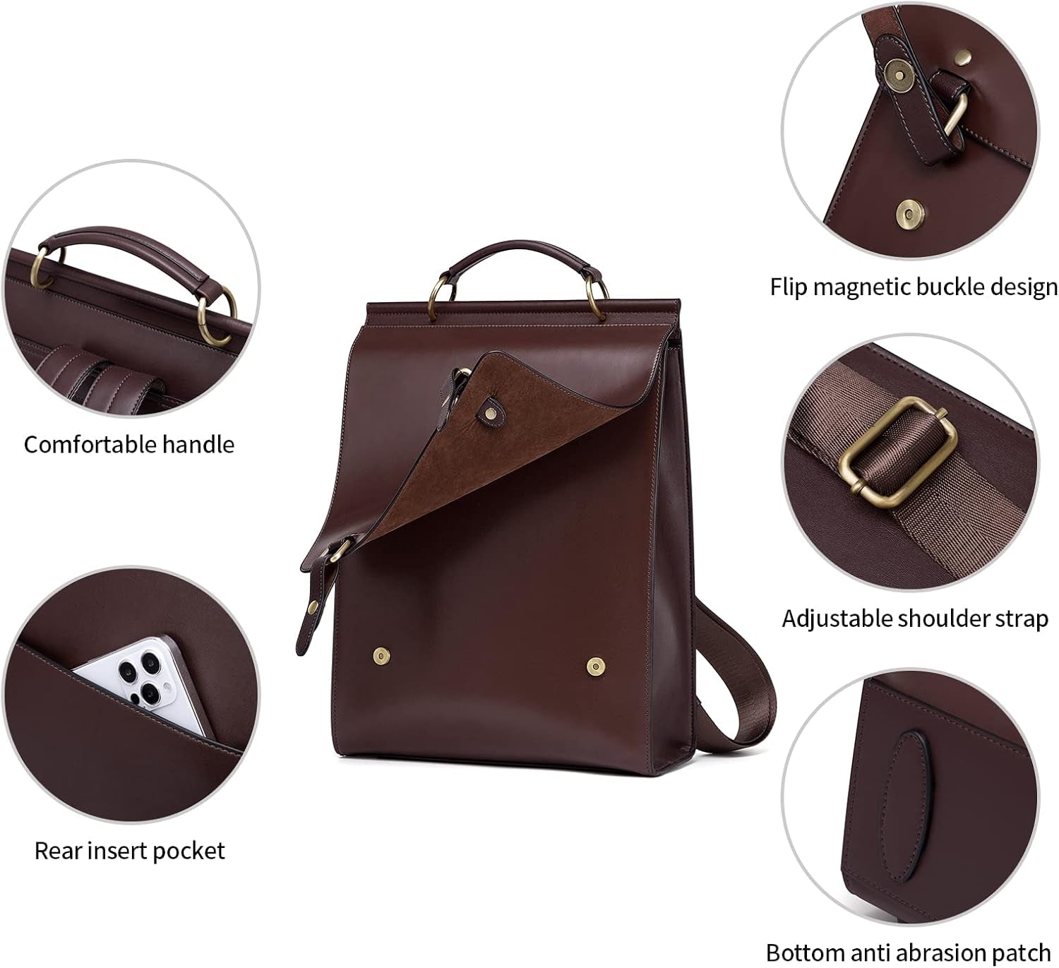 Leather Backpack Purse for Women Fashion Travel Shoulder Bag | Genuine Leather and Microfiber Leather, College Backpacks, Vintage, Casual Work Bag