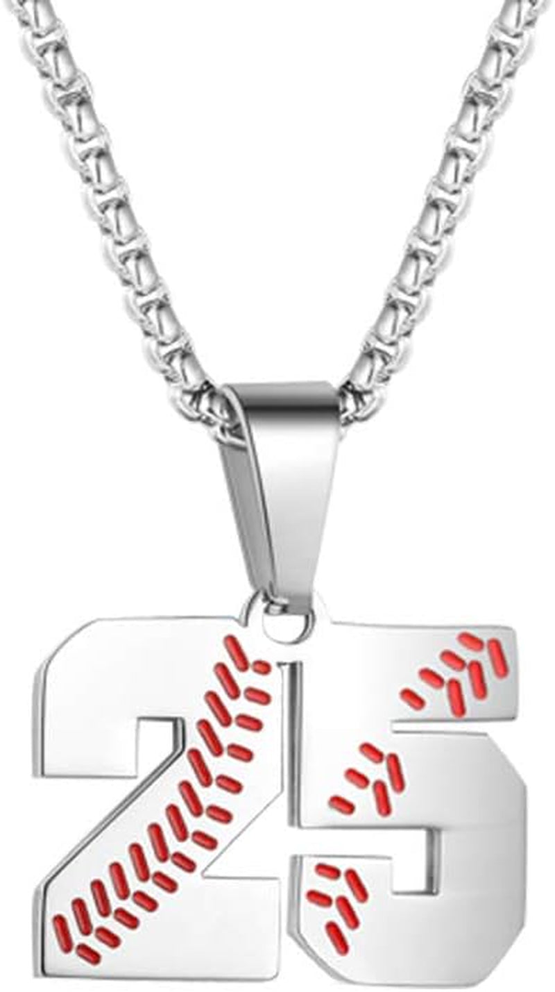Inspiration Baseball Jersey Number Necklace Stainless Steel Charms Number Pendant for Men Women