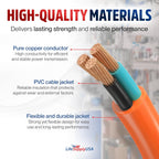 6Ft Outdoor/Indoor Extension Cord 16/3 Gauge Heavy Duty 3 Prong SJTW, Waterproof, Flexible Cold-Resistant Long Power Cord,13A 125V 1625W, Orange by
