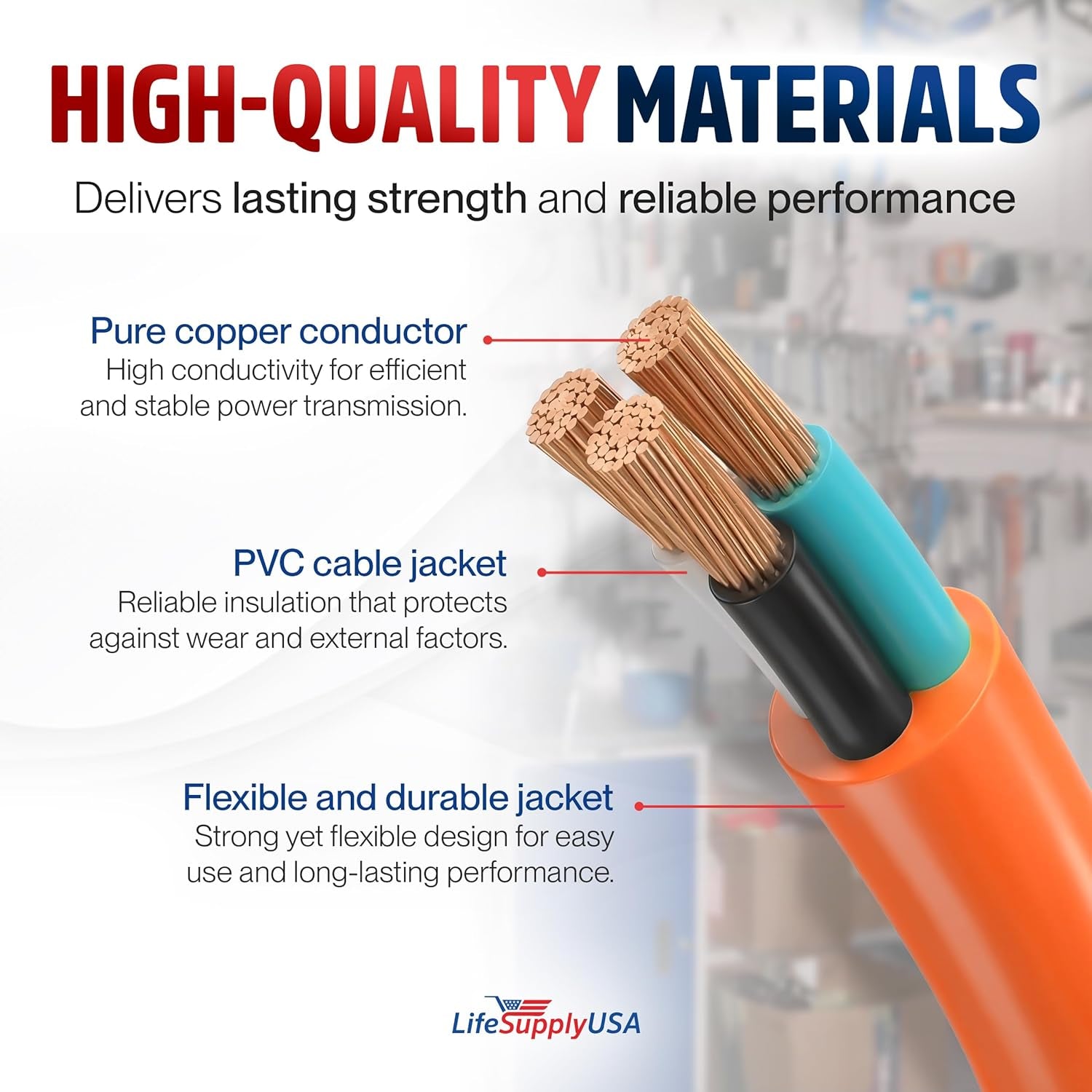 6Ft Outdoor/Indoor Extension Cord 16/3 Gauge Heavy Duty 3 Prong SJTW, Waterproof, Flexible Cold-Resistant Long Power Cord,13A 125V 1625W, Orange by