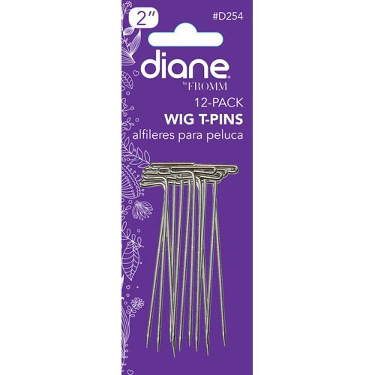 D254 Wig T-Pin 2, Silver 12 Count(Pack of 1)