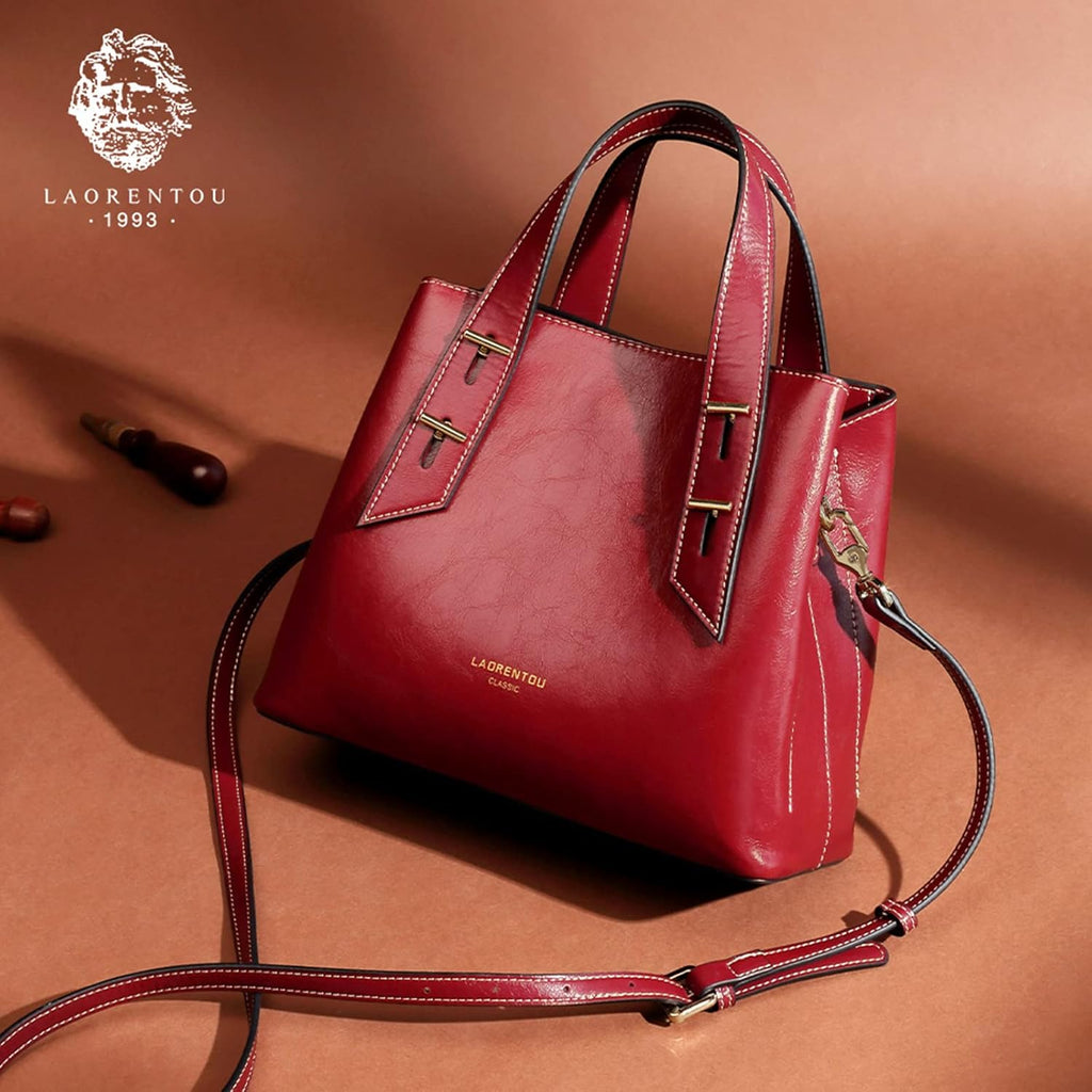 Women Crossbody Handbags Genuine Leather Satchel Handbags for Women Top-Handle Shoulder Tote Purses