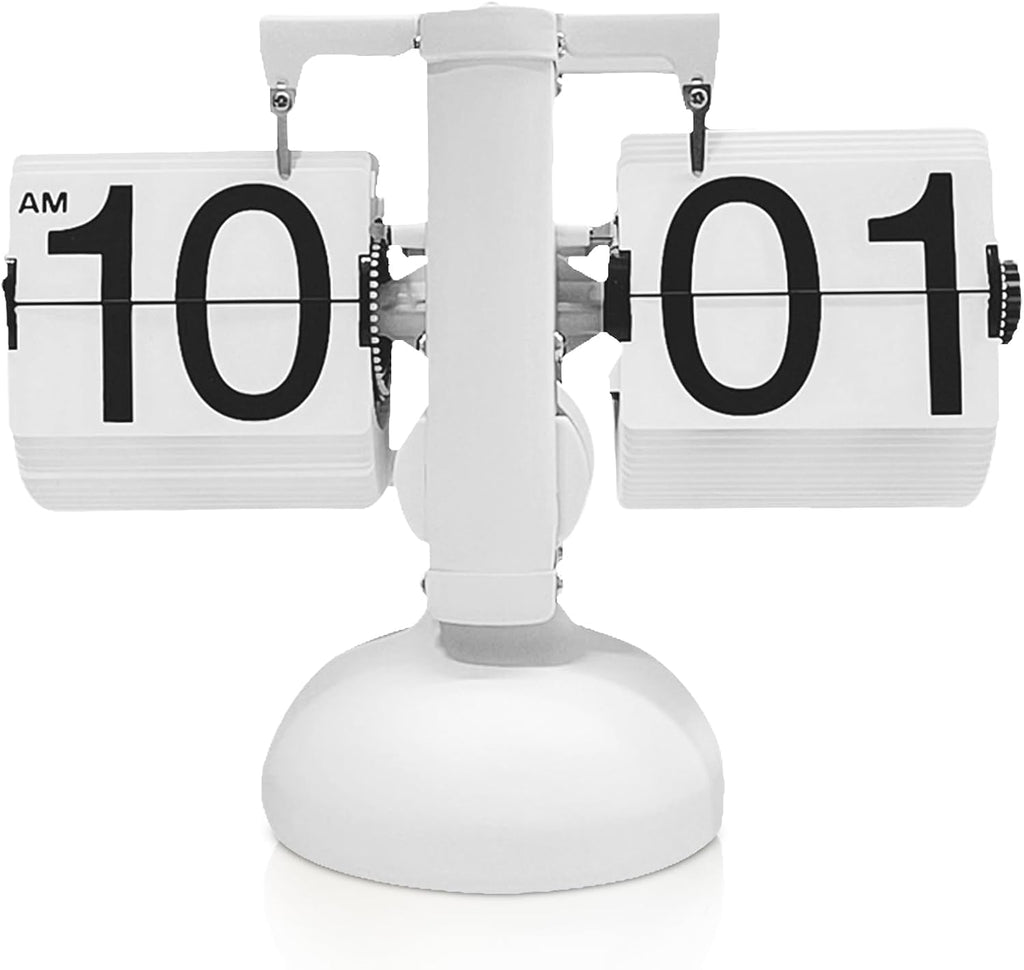 Retro Mechanical Flip Desk Clock, Flipping Clock Retro Flip Clock Digital Flip down Clock Battery Powered Wіth Internal Gear Operated for Home Office Decor, 8.2 * 6.2In (W*H)