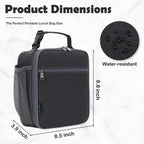 Kids Lunch Box Insulated Soft Bag Mini Cooler Back to School Thermal Meal Tote Kit for Girls, Boys, Dark